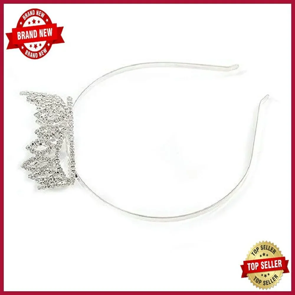 Full Round Clear Crystal Bridal Tiara Headband Rhinestone Crown Wedding Prom